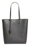 Saint Laurent North/south Shopping Leather Tote In 1112 Storm