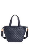 Mz Wallace Medium Metro Quilted Nylon Tote Deluxe In Blue