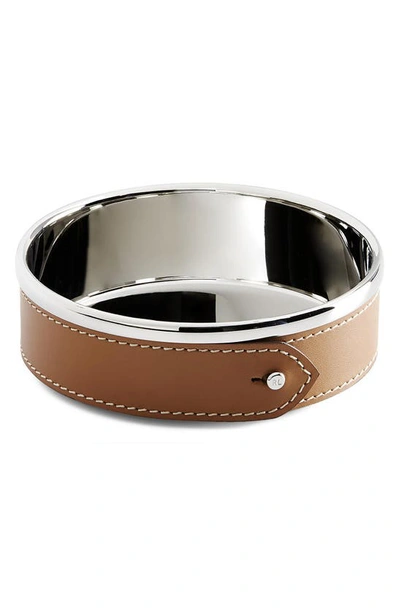 Ralph Lauren Wyatt Bottle Coaster In Silver/ Saddle