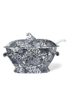 Polo Ralph Lauren X Burleigh Faded Peony 2-piece Earthware Soup Tureen & Ladle Set In Indigo