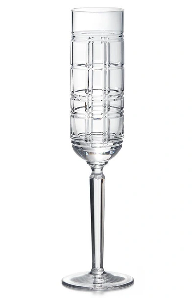 Ralph Lauren Hudson Plaid Crystal Champagne Flute In Clear