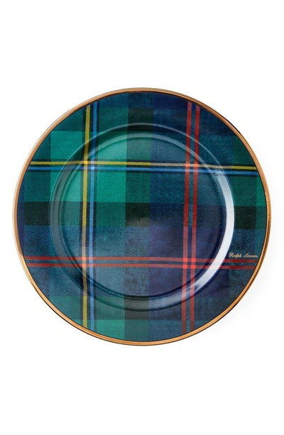 Ralph Lauren Wexford Set Of 4 Dessert Plates In Green Plaid