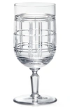 Ralph Lauren Hudson Plaid Crystal Goblet In Clear