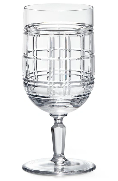 Ralph Lauren Hudson Plaid Crystal Goblet In Clear