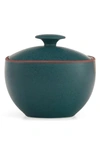 Nambe Taos Covered Sugar Bowl In Green