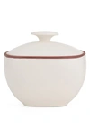 Nambe Taos Covered Sugar Bowl In White