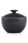 Nambe Taos Lidded Stoneware Sugar Bowl In Onyx