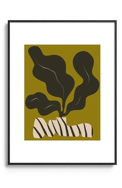 Deny Designs Monochrome Wave Framed Art Print In Black Tones