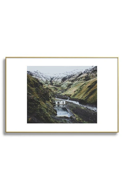 Deny Designs Seljavallalaug Iceland Framed Art Print In Golden Tones