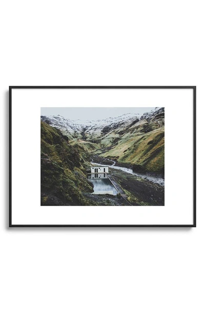 Deny Designs Seljavallalaug Iceland Framed Art Print In Black Tones