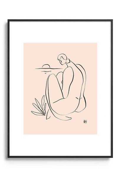 Deny Designs Summer Lines Framed Art Print In Black Tones