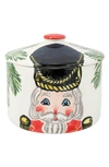 Vietri Nutcracker Christmas Biscotti Jar In Multi
