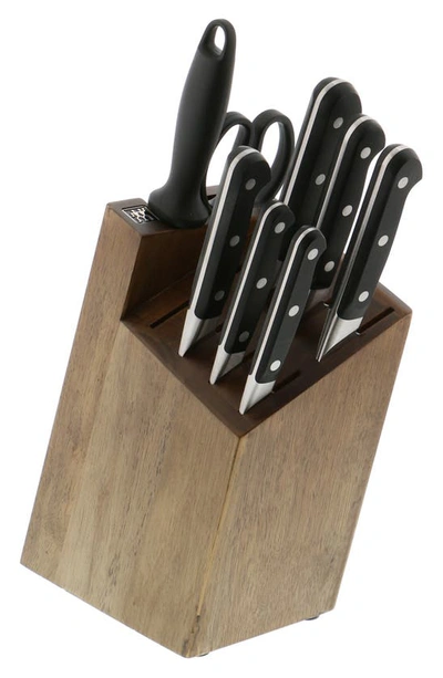 Zwilling Pro 9-piece Knife Block Set In Stainless Steel