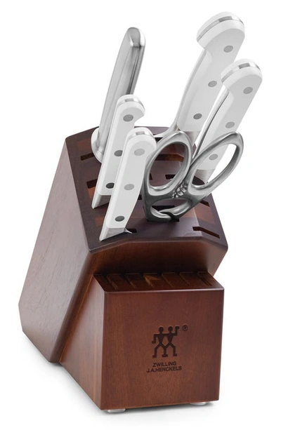 Zwilling Pro Le Blanc 7-piece Knife Block Set In Silver