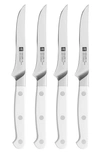 Zwilling Pro Le Blanc 4-piece Steak Knife Set In Silver