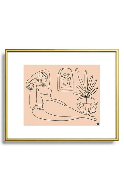Deny Designs I See You 1 Framed Art Print In Golden Tones