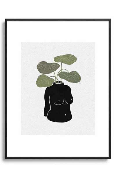 Deny Designs Body Tanical Vase In Black Tones