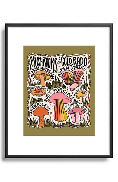 Deny Designs Mushrooms Of Colorado Framed Art Print In Black Tones