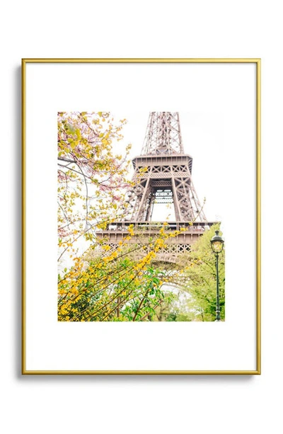 Deny Designs Eiffel Tower Framed Art Print In Golden Tones