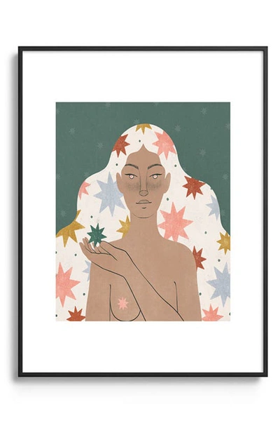 Deny Designs Star Girl Framed Art Print In Black Tones