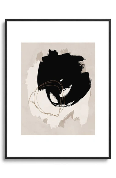 Deny Designs Abstract Brush Framed Art Print In Black Tones