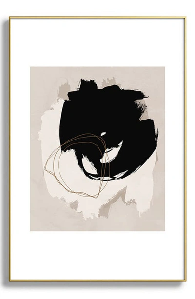 Deny Designs Abstract Brush Framed Art Print In Golden Tones