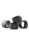 Polo Ralph Lauren Wyatt Set Of 4 Napkin Rings In Black
