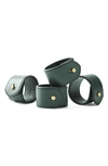 Ralph Lauren Wyatt Leather Napkin Rings, Set Of 4 In Green