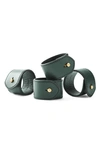 Polo Ralph Lauren Wyatt Leather Napkin Rings, Set Of 4 In Green
