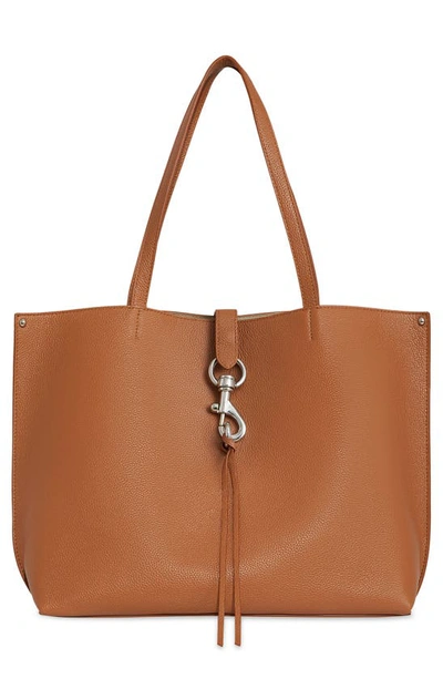 Rebecca Minkoff Megan Leather Shopper Tote Bag In Caramello