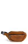 Aimee Kestenberg Milan Leather Belt Bag In Chestnut W/ Gunmetal