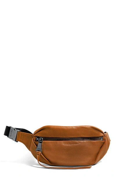 Aimee Kestenberg Milan Leather Belt Bag In Chestnut W/ Gunmetal