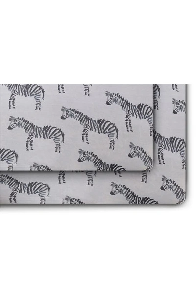 Oilo 2-pack Zebra Jersey Crib Sheet In Gray