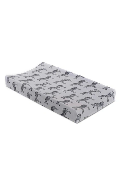 Oilo Zebra Changing Pad Cover & Jersey Crib Sheet Set In Gray