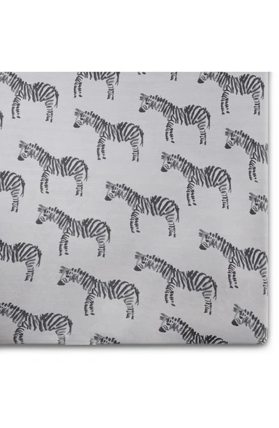 Oilo Zebra Jersey Crib Sheet In Gray