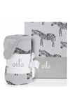 OILO ZEBRA CUDDLE BLANKET & FITTED CRIB SHEET SET