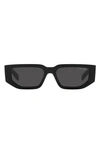 Prada 63mm Rectangular Sunglasses In Black