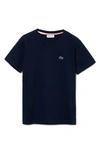 Lacoste Kids' V-neck T-shirt In Navy Blue