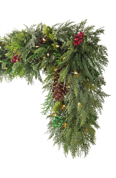 Balsam Hill Outdoor Evergreen Led Light Garland In Led Clear - Set Of 2