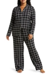Nordstrom Moonlight Eco Pajamas In Black Window Pane