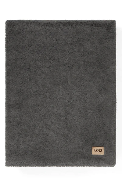 Ugg Marcella Faux Fur Throw Blanket In Charcoal