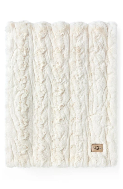 Ugg Ismay Faux Fur Throw Blanket In Snow