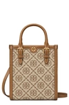 Tory Burch T Monogram Jacquard Mini Tote Bag In Hazelnut