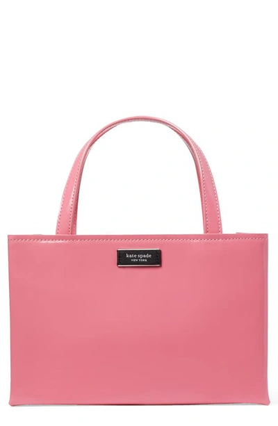 Kate Spade Sam Icon Spazzolato Small Leather Tote In Feather Pink