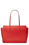 Tory Burch Women's Robinson Pebble Leather Tote In Bright Car