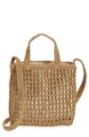 Madewell The Small Transport Straw Crossbody In Seed Khaki