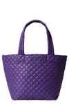 Mz Wallace Medium Metro Quilted Nylon Tote Deluxe In Amethyst