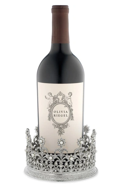 Olivia Riegel Olivia Riegal Silver Diana Crown Wine Coaster Candleholder In Silver/white/ Creamy White