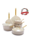 Greenpan Reserve Ceramic Nonstick 10-piece Cookware Set In Taupe