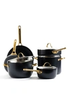 Greenpan Reserve 10-piece Ceramic Nonstick Cookware Set In Black